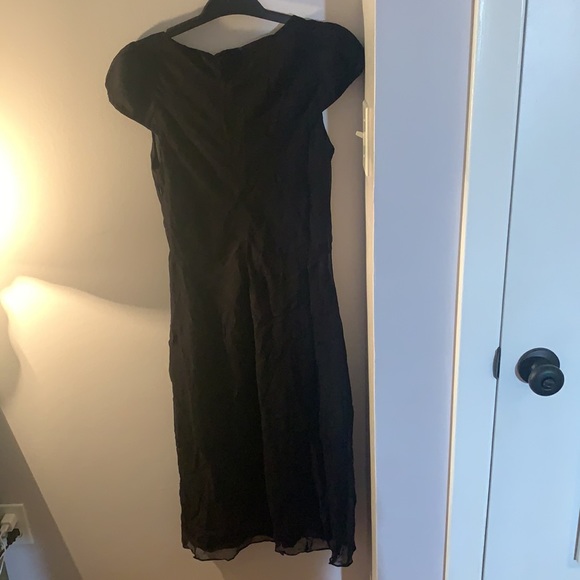 Silk black cocktail midi dress - Picture 4 of 7